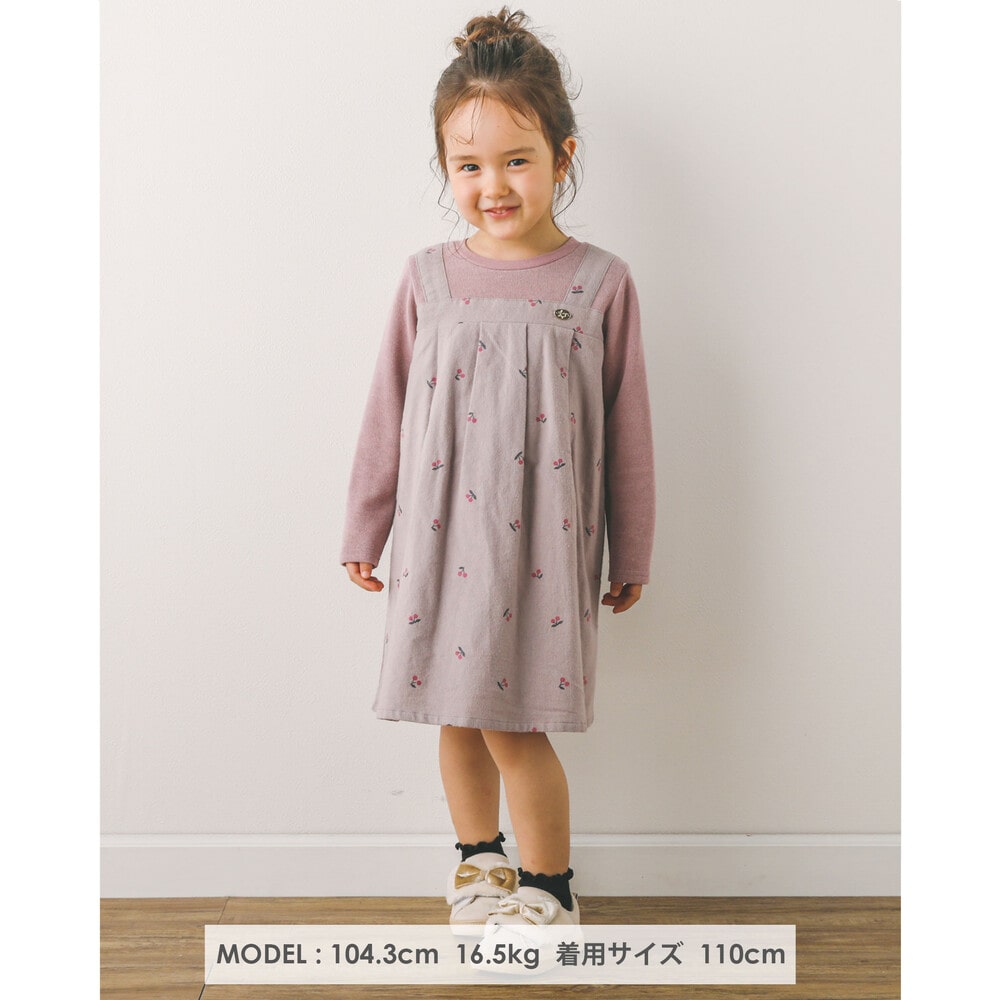 お揃い 】 チェリー プリント ドッキング ワンピース (80~130cm)(80cm ピンク): ワンピース-子供服べべの公式通販サイト 「BEBE  MALL」