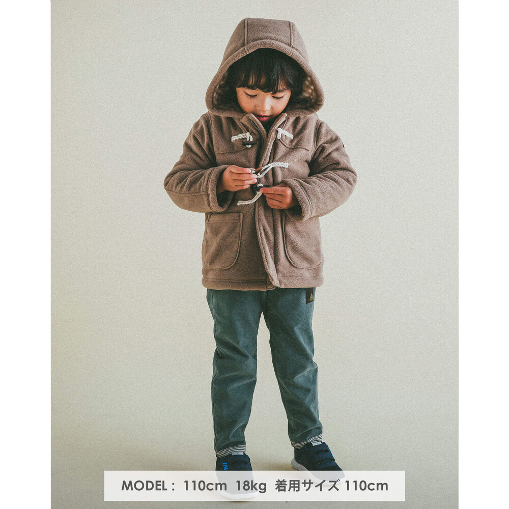 ふかふか 裏 ボア ダッフルコート (80~130cm) レッド 100cm