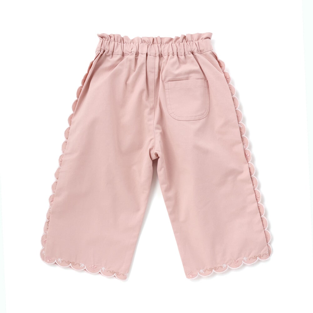 スカラップ7分丈デニム&ツイルパンツ(90~130cm) ブルー 90cm