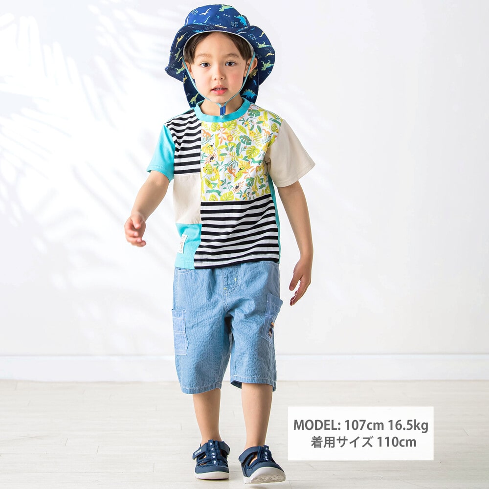 サッカーデニムポケットいっぱいハーフパンツ(80~130cm)(80cm