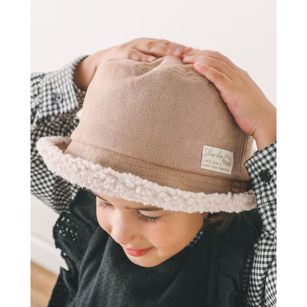 ユニセックス ボア × スエード リバーシブル バケットハット (52~54cm) ベージュ S(52cm)