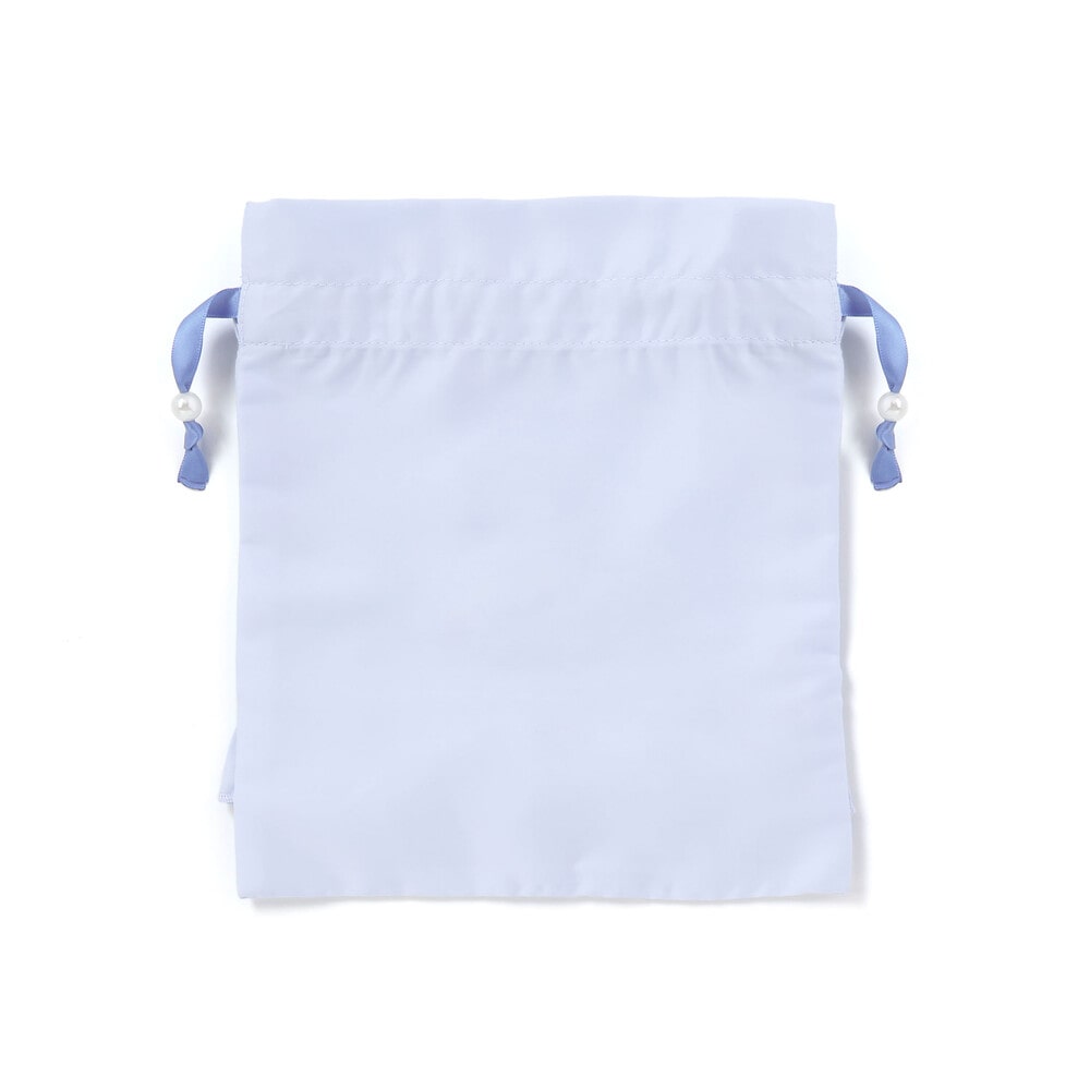 【シナモロール/ポムポムプリン×SLAPSLIP】フロントプリントフリルチェック巾着 ブルー ワンサイズ