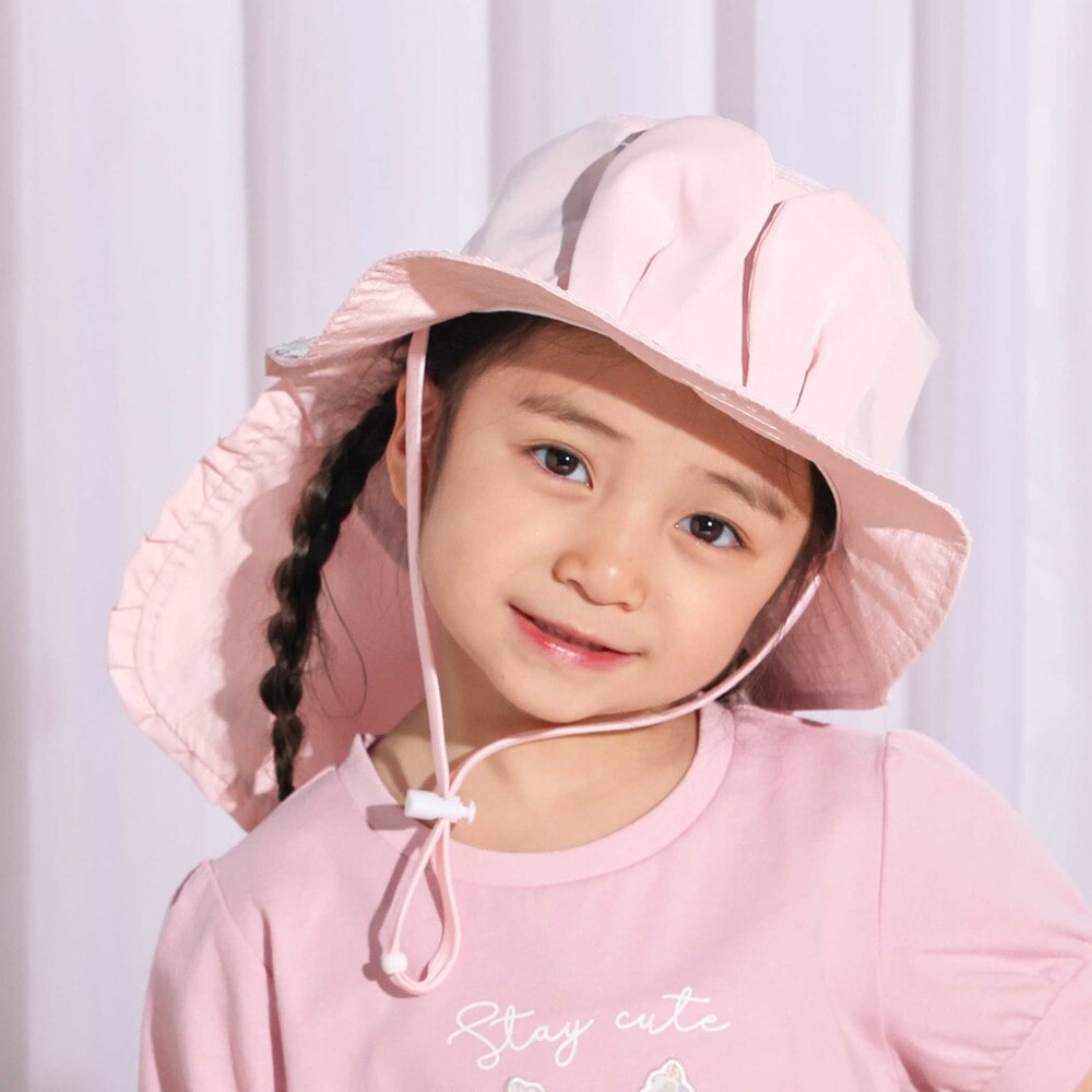 ウサギxネコ耳付きサファリハット(50~54cm) ピンク 52cm