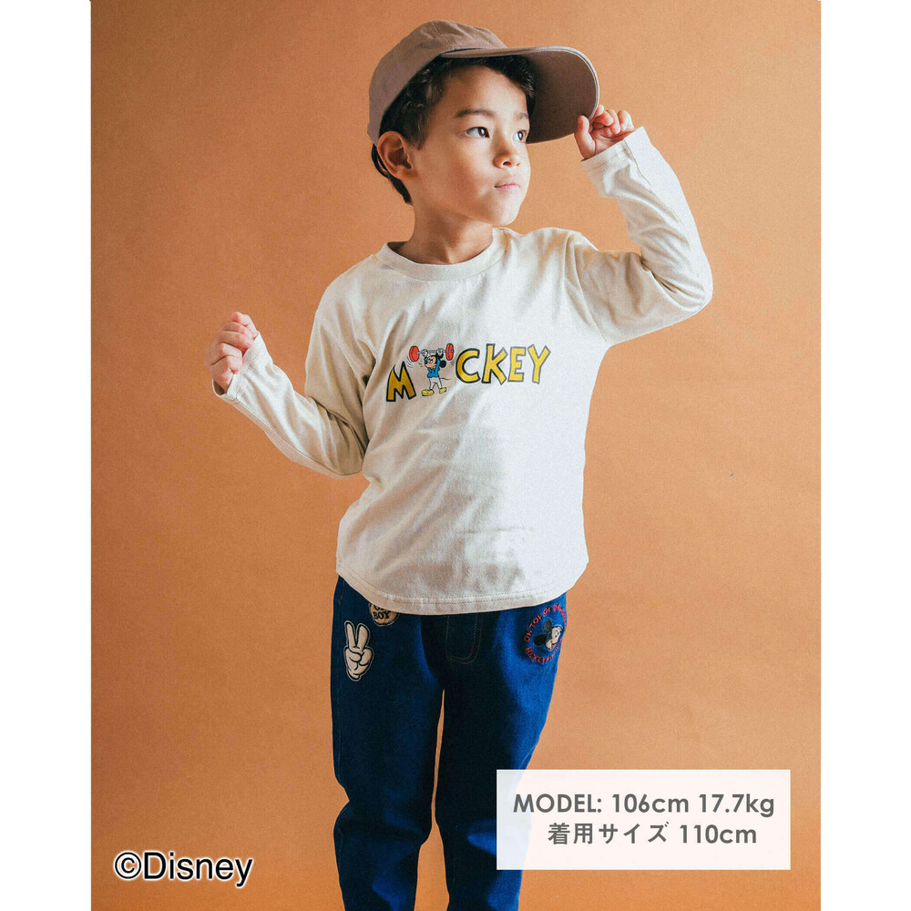 Disney ミッキーマウス ロゴ コミック 長袖 Tシャツ 80 130cm 80cm オフホワイト 子供服べべの公式通販サイト Bebe Mall