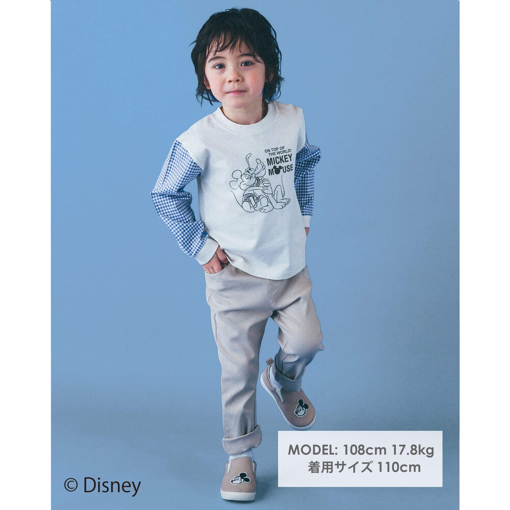 Disney ミッキー プルート シンバ チェック プリント Tシャツ 80 130cm 80cm グリーン トップス 子供服べべの公式通販サイト Bebe Mall