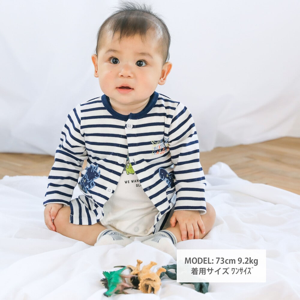 UVカット】無地ボーダー柄カーディガンベビー(70~80cm)(ﾜﾝｻｲｽﾞ(70-80cm) ネイビー系):  新生児/ベビー【べべモール公式】-子供服べべの公式通販サイト 「BEBE MALL」