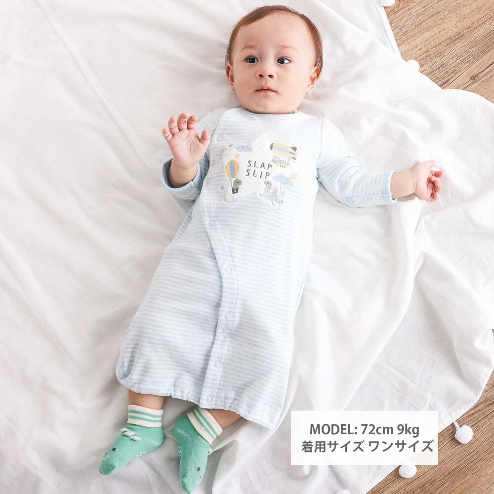 アニマルクマウサギ恐竜お星さまパッチ2WAYオールベビー(50~70cm) ピンク ワンサイズ(50-70cm)