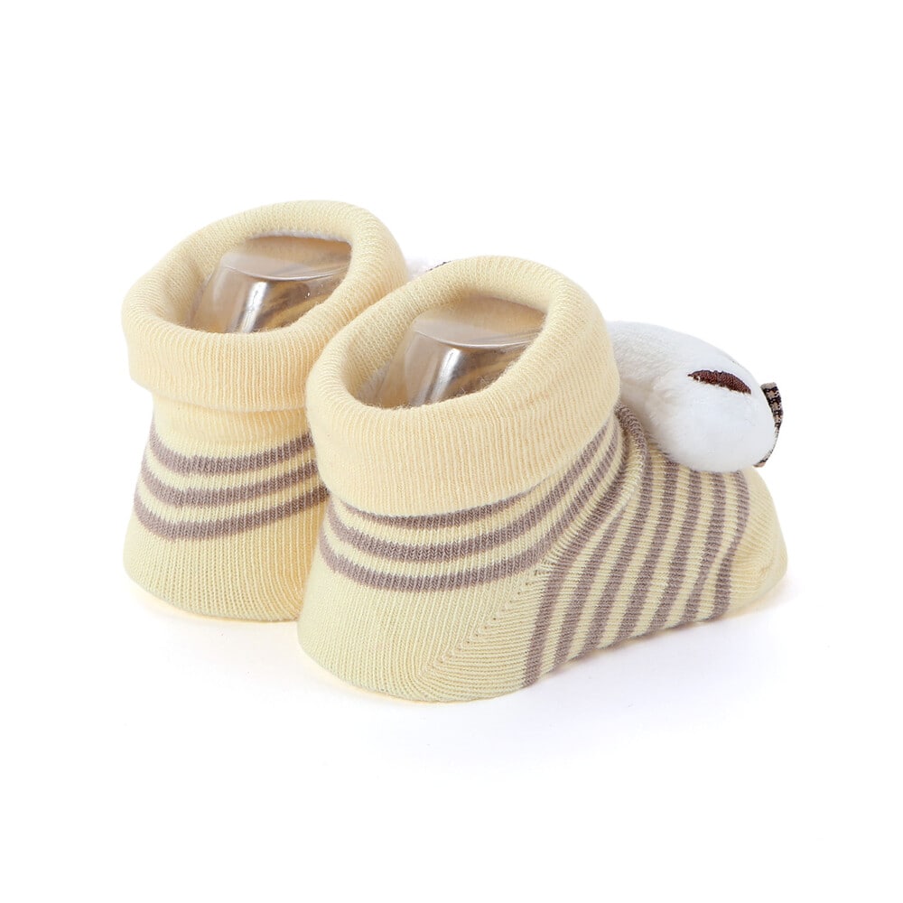 イチゴ・クマ・ハチモチーフ付きカップソックスベビー オフホワイト ワンサイズ