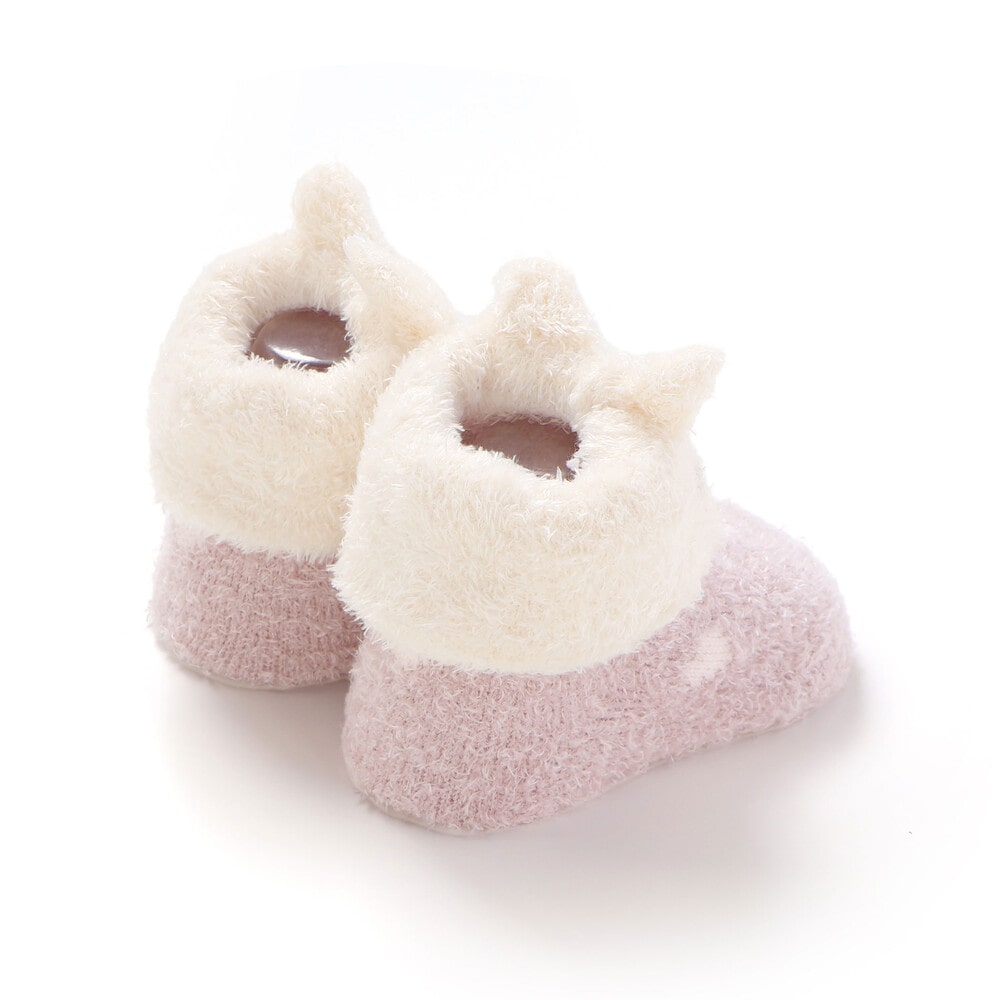 アニマル折り返しブークレニットソックスベビー(9~12cm) ピンク系 ワンサイズ