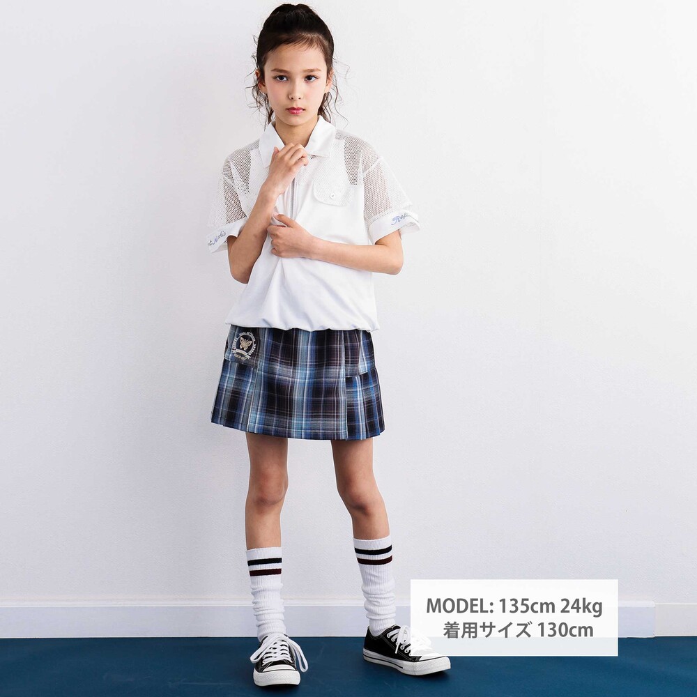 切り替えメッシュハーフジップTシャツ(110~150cm) ホワイト 110cm