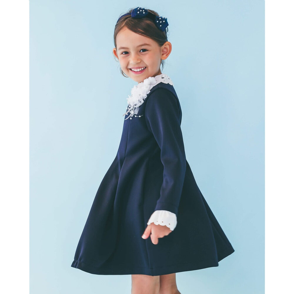 フォーマル 3way 付け襟 Aライン ワンピース 110 130cm 110cm ネイビー Fomal 子供服べべの公式通販サイト Bebe Mall