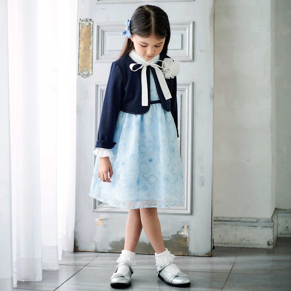 リップルポンチノーカラージャケット(110~130cm) ホワイト 110cm