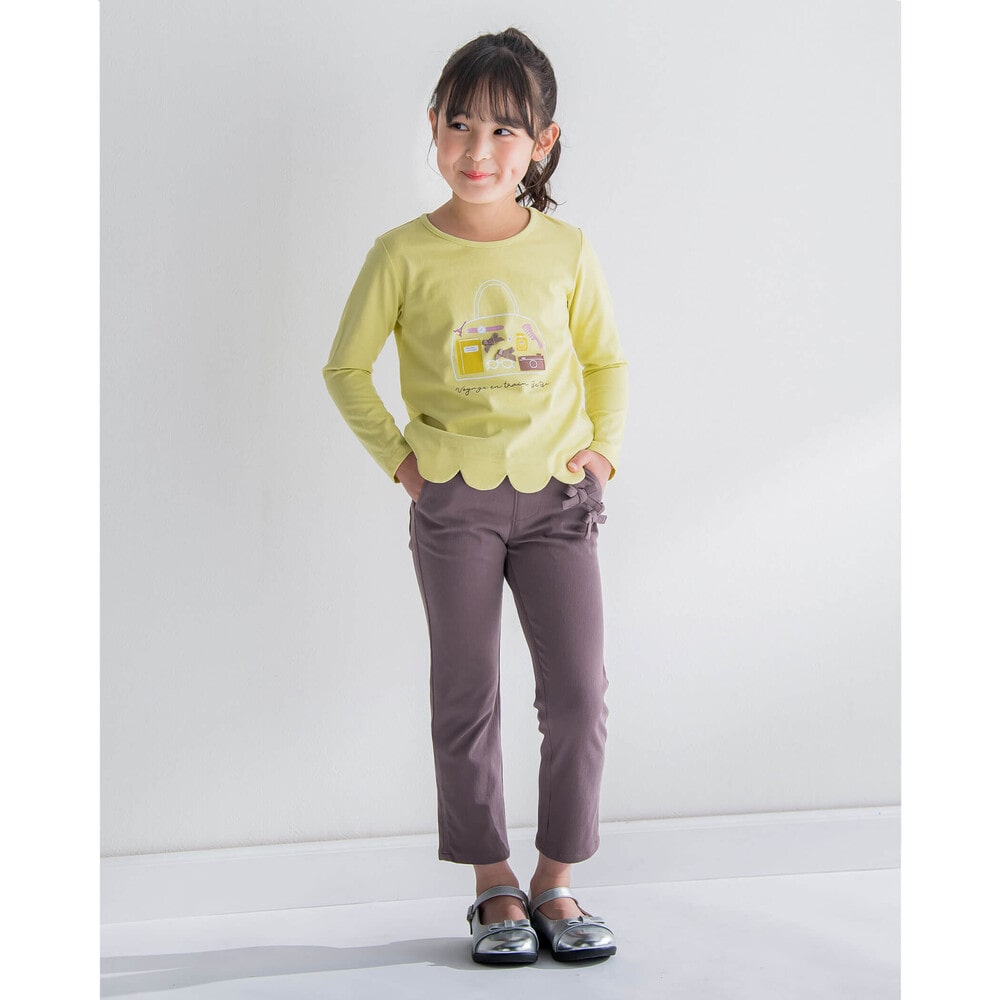 ストレッチ ツイル リボン パンツ (80~150cm) ブラウン 80cm