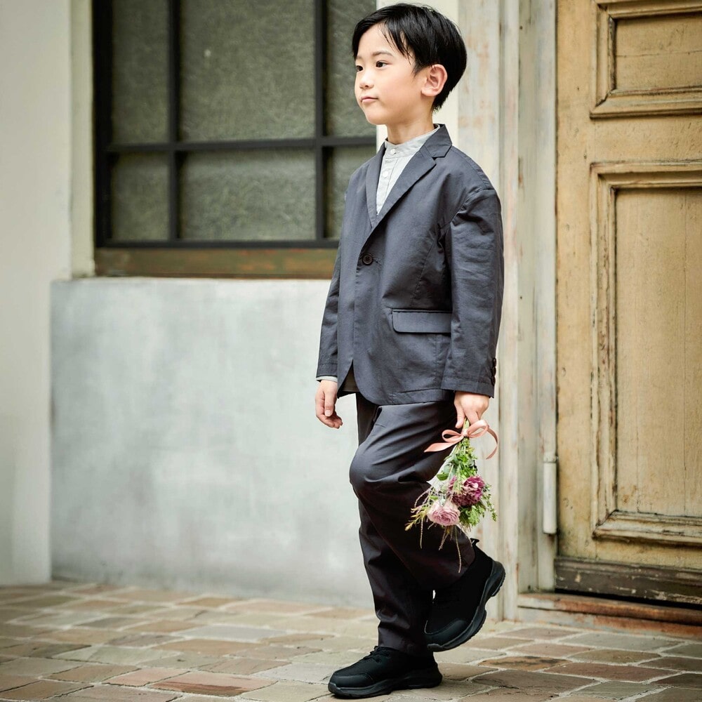 タイプライタータックロングパンツ(110~130cm) グレー 110cm