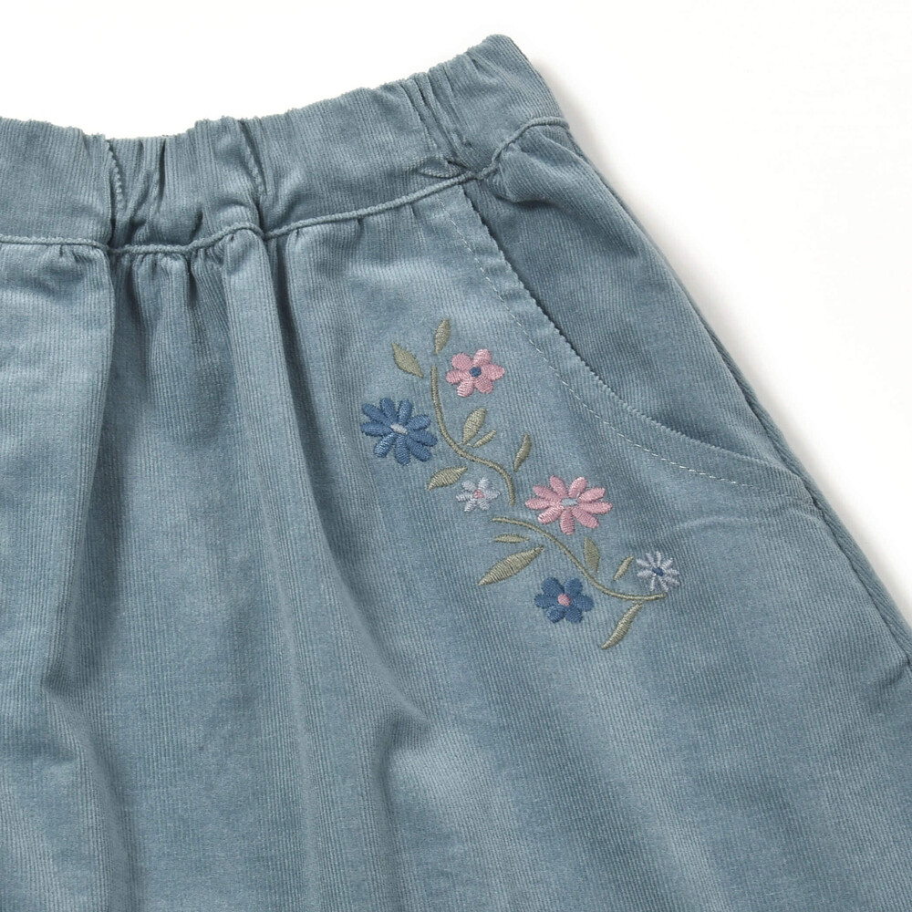 コールテンフラワー刺しゅうキュロットパンツ(80~150cm) ピンク 80cm