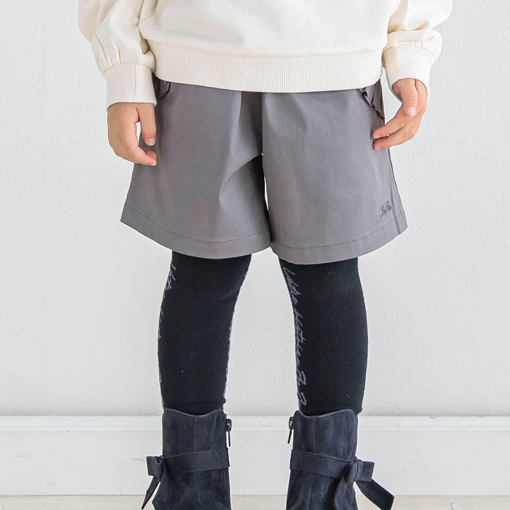 ストレッチツイルフリルポケットショートパンツ(90~150cm) グレー 90cm
