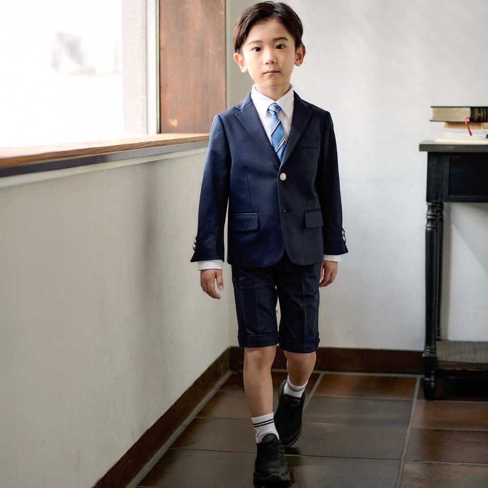 モクロディ裾ダブルハーフパンツ(110~130cm) ネイビー 110cm