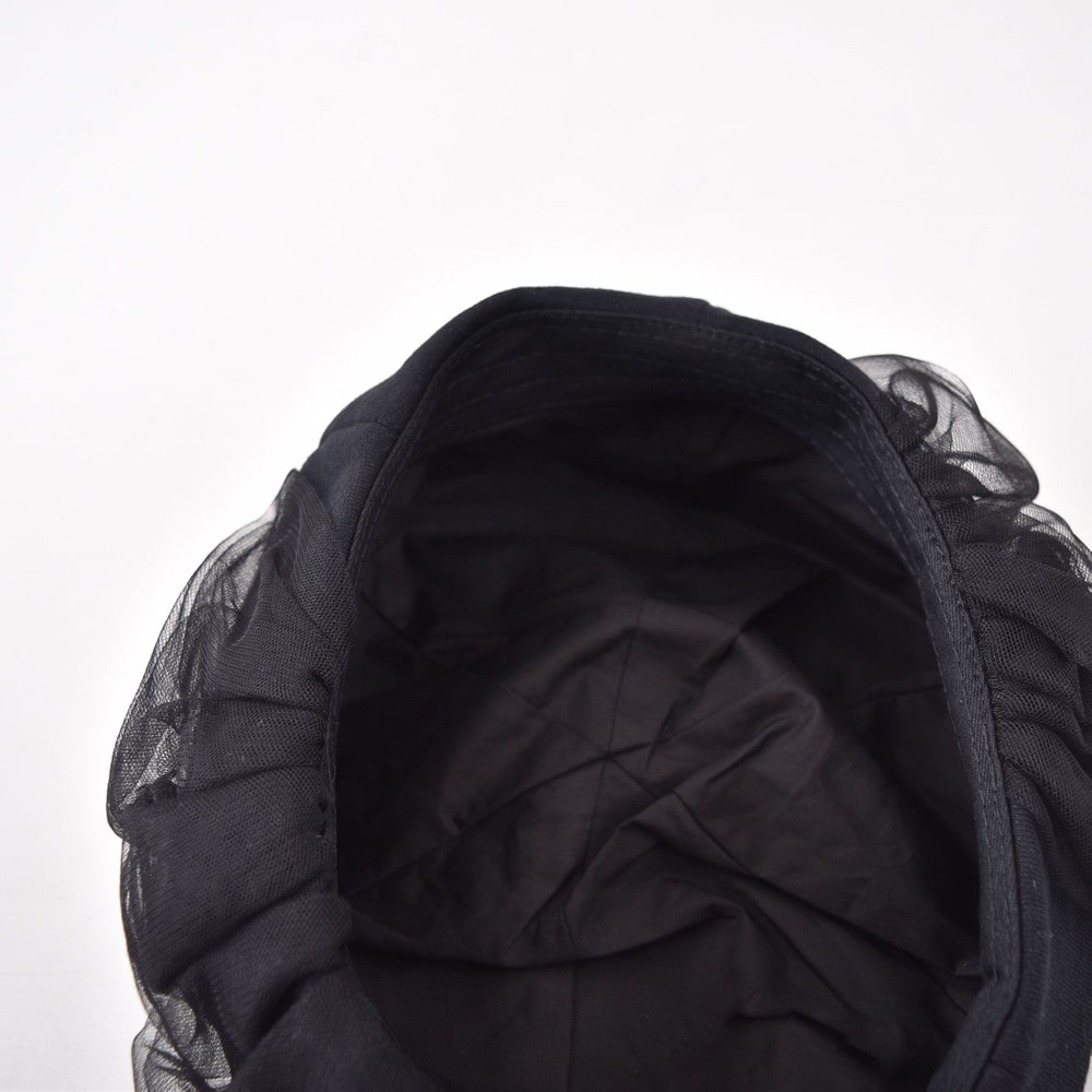 チュールリボン付ベレー ブラック S(50cm~52cm)