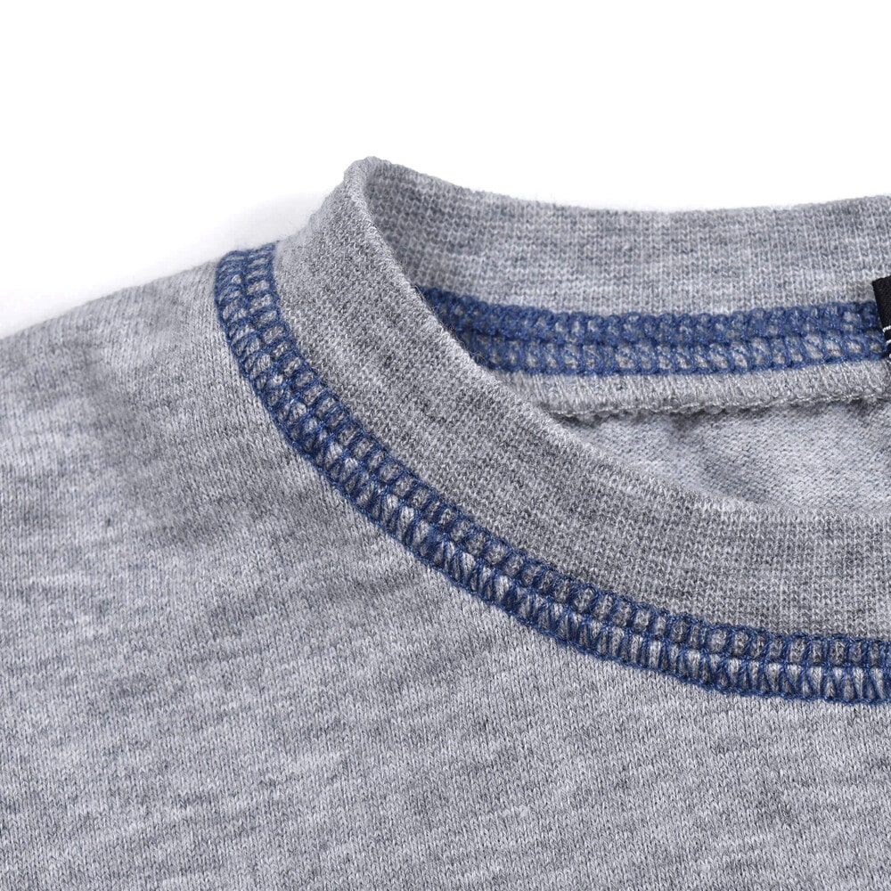 ボーダー プリント ロゴ 刺繍 Tシャツ (90~150cm) グレー 140cm