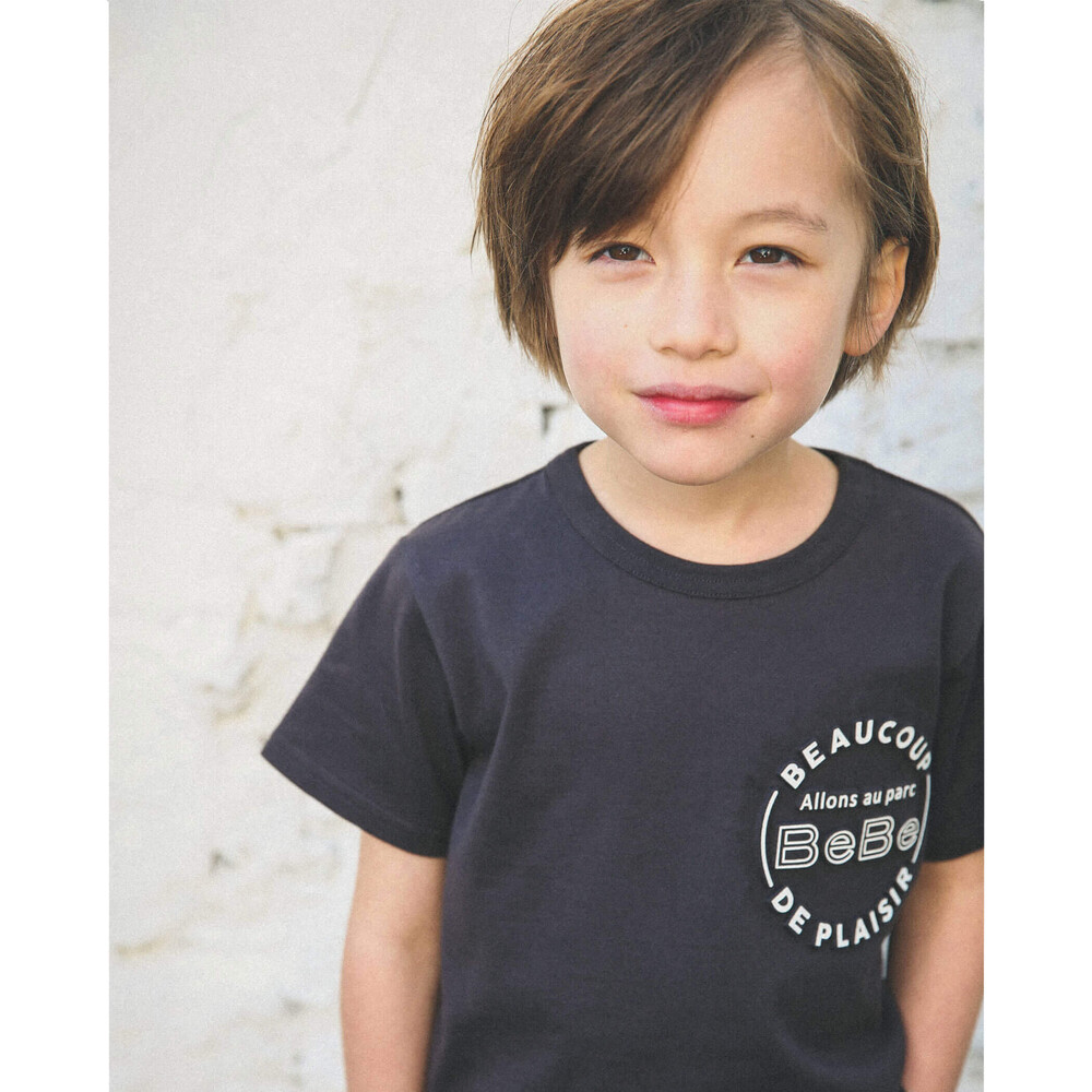 コットン USA ゴシック ロゴ プリント Tシャツ (90~150cm) ブラック 130cm