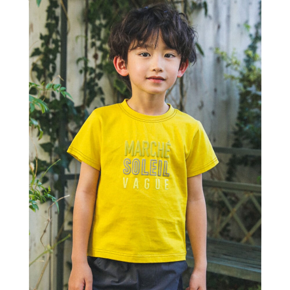 ロゴプリントTシャツ(90~140cm)(90cm イエロー): トップス【べべモール