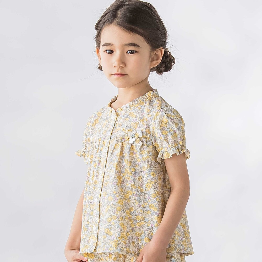 【限定商品】花柄ブラウス+ショートパンツセットアップ(95~150cm) ピンク系 95cm