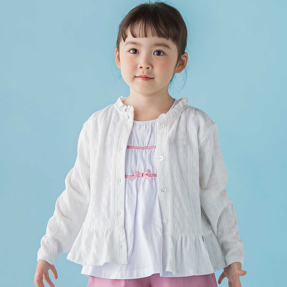 【限定商品】ペプラムカーディガン(95~150cm) ブラック 95cm