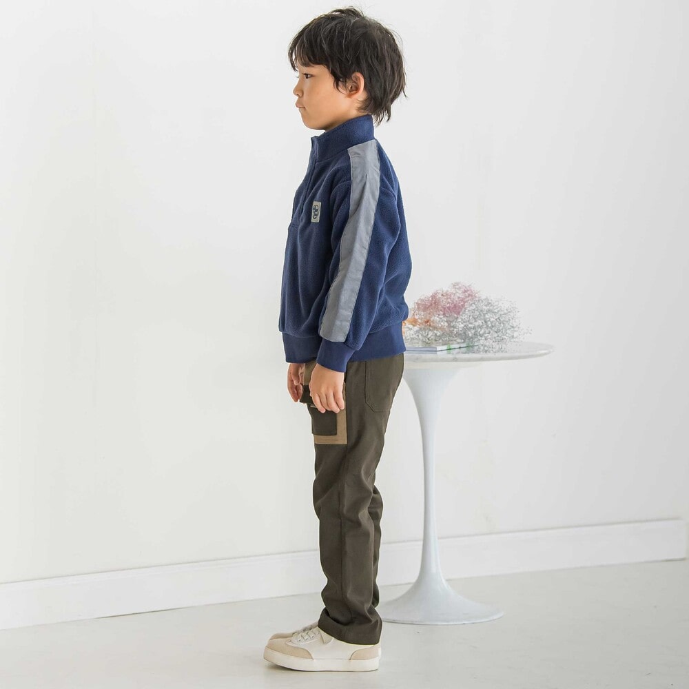 【限定商品】配色ツイルロングパンツ(95~150cm) グリーン系 95cm