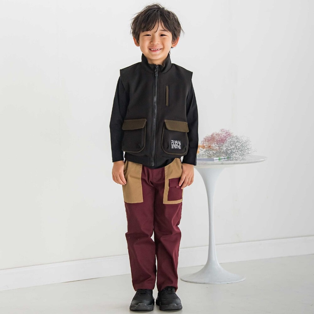 【限定商品】フラップポケットベスト(95~150cm) ボルドー 95cm