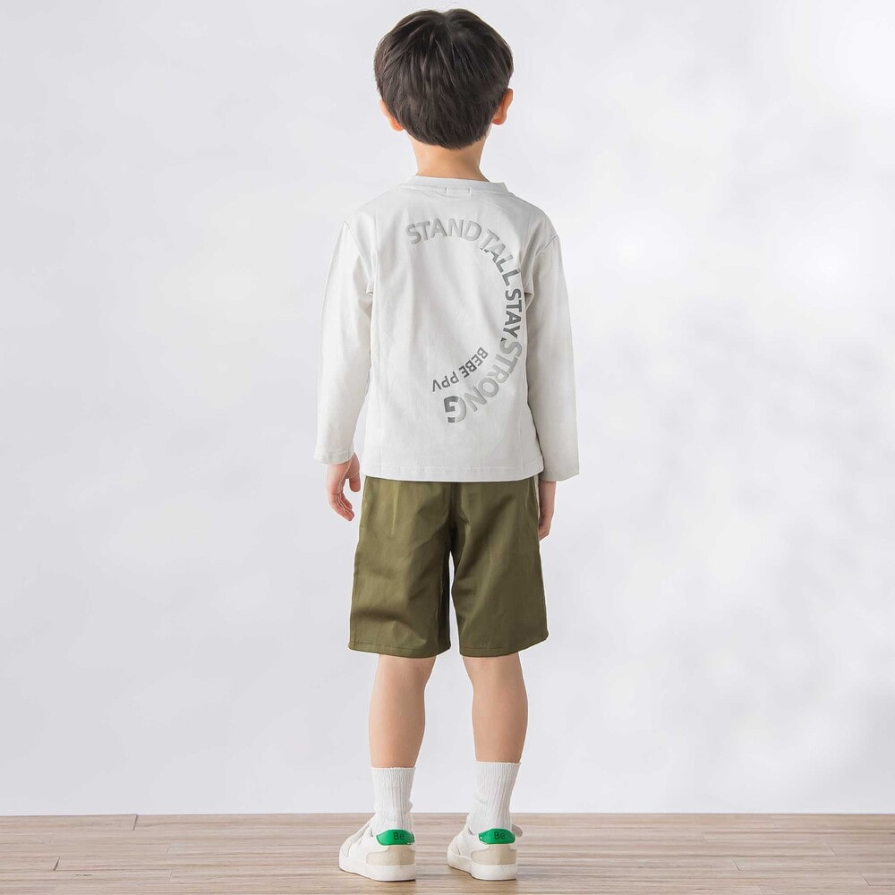 【限定商品】天竺プリントラウンドロゴロングTシャツ(95~160cm) ネイビー 95cm