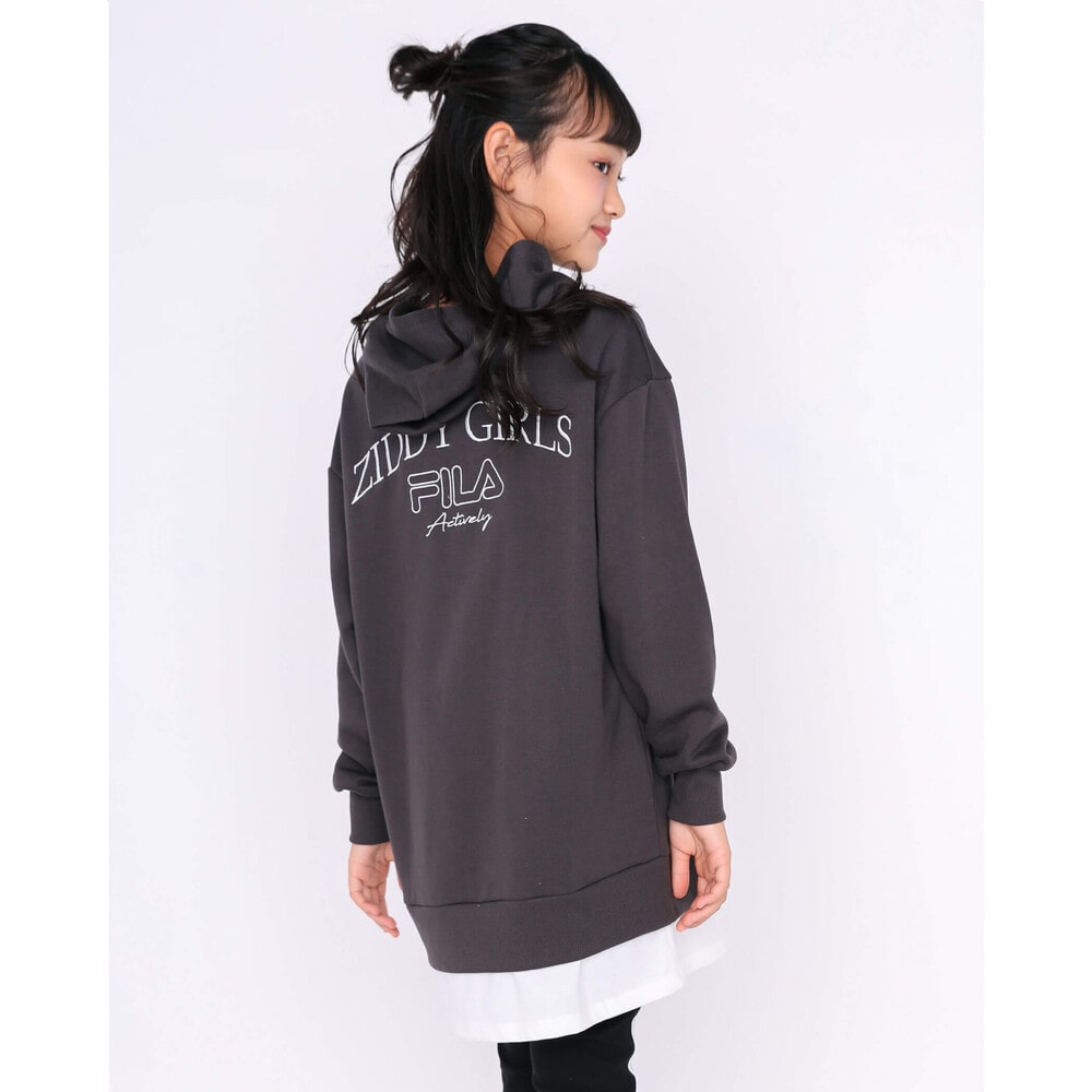 Fila Ziddy ロゴ フード 付き スポーティー ワンピース 130 160cm 130cm パープル ワンピース 子供服べべの公式通販サイト Bebe Mall
