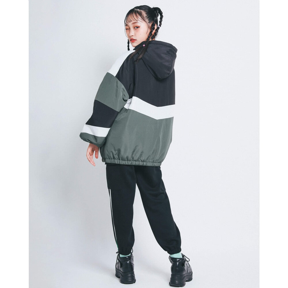 ZIDDY (130~160cm) 配色 切り替え タフタ 中綿 フード ジャケット(130cm グリーン): ジャケット/アウター-子供服べべの公式通販サイト  「BEBE MALL」