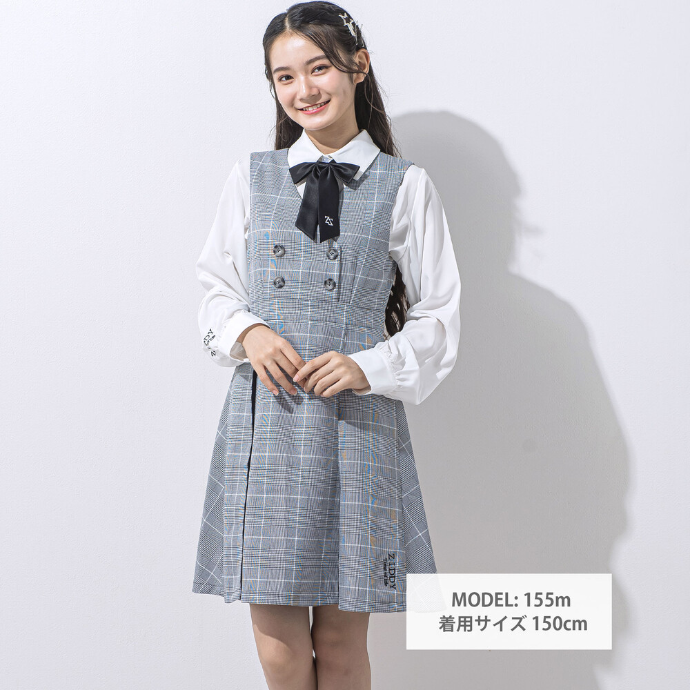 リボン付きブラウス(130~160cm) ホワイト 130cm