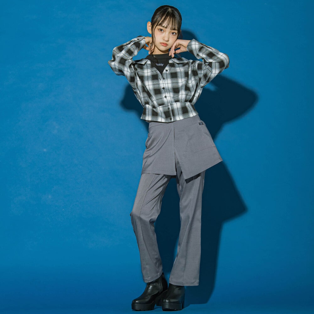 国産品 ニコ☆プチ 掲載 】スカートレイヤードパンツ(130~160cm)(130cm パンツ