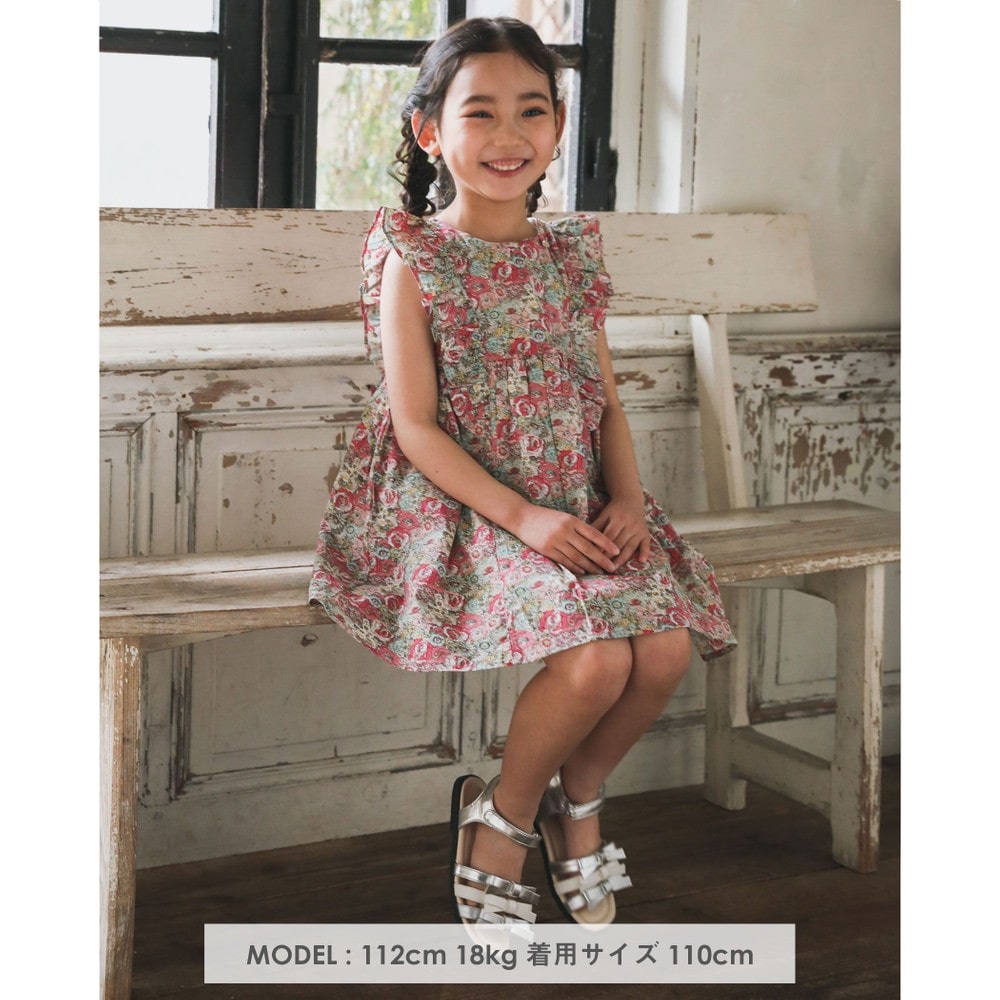 フリル 花柄 ワンピース (80~150cm)(80cm ピンク系): ワンピース-子供服べべの公式通販サイト 「BEBE MALL」