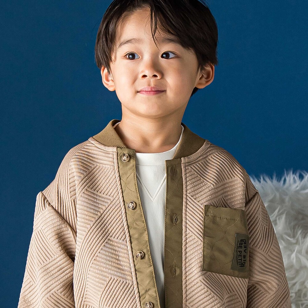配色キルトブルゾン(95~150cm) ベージュ系 95cm