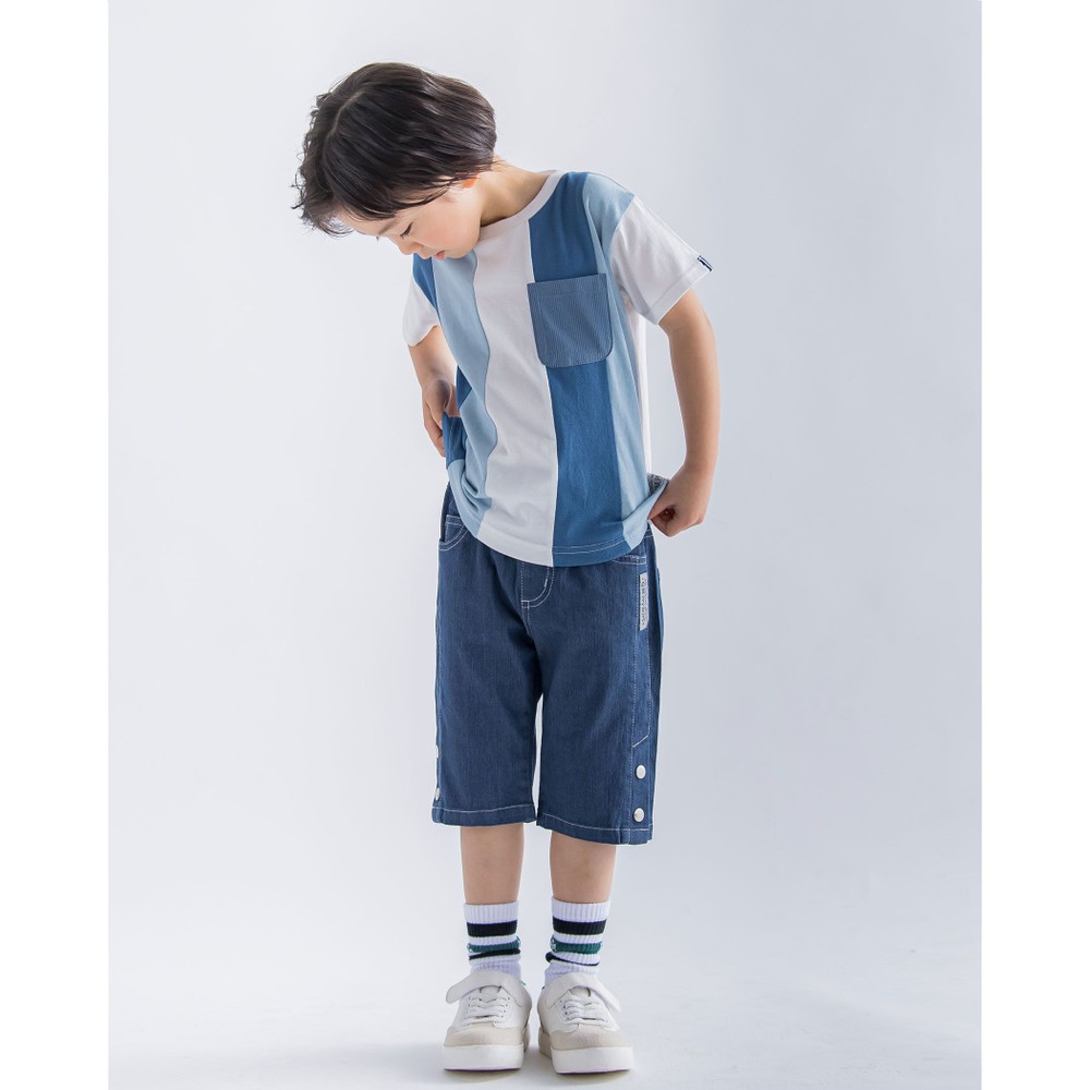 ストレッチ デニム スナップ ショートパンツ (95~150cm)(95cm ネイビー): ボトム【女の子・男の子の子ども服と言えば】ストレッチ  デニム スナップ ショートパンツ (95~150cm)(95cm ネイビー): ボトム【女の子・男の子の子ども服と言えば】-子供服べべの公式通販サイト  ...