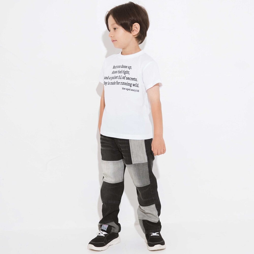 2WAYフードパーカー&ロゴ半袖Tシャツセット(110~160cm) ブラック 110cm