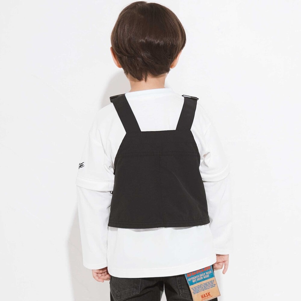 ベスト⇔バッグ 2WAYハンティングベスト&長袖Tシャツセット(110~160cm) ブラック 110cm
