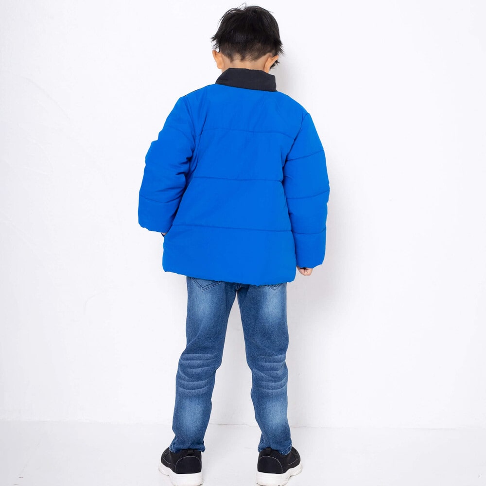 バイカラーワッペン中綿タフタジャケット(100~160cm)(100cm