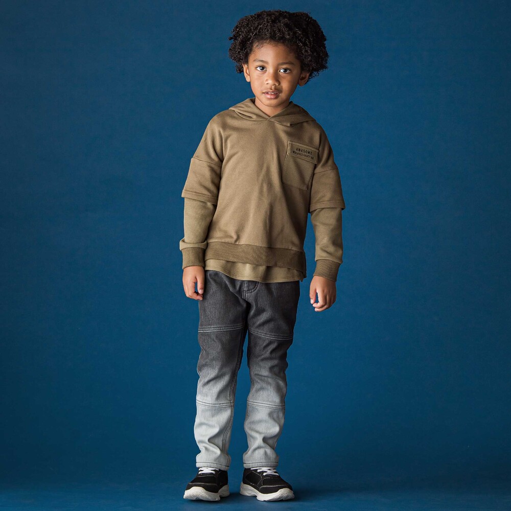 グラデーションボンディングデニムパンツ(110~160cm) グレー 110cm