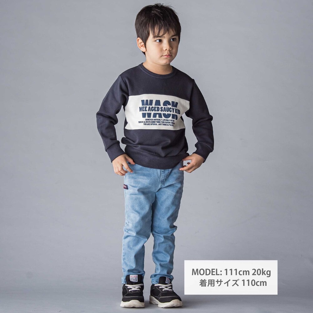 ロゴネーム付きストレッチデニムパンツ(100~160cm) ブルー 100cm