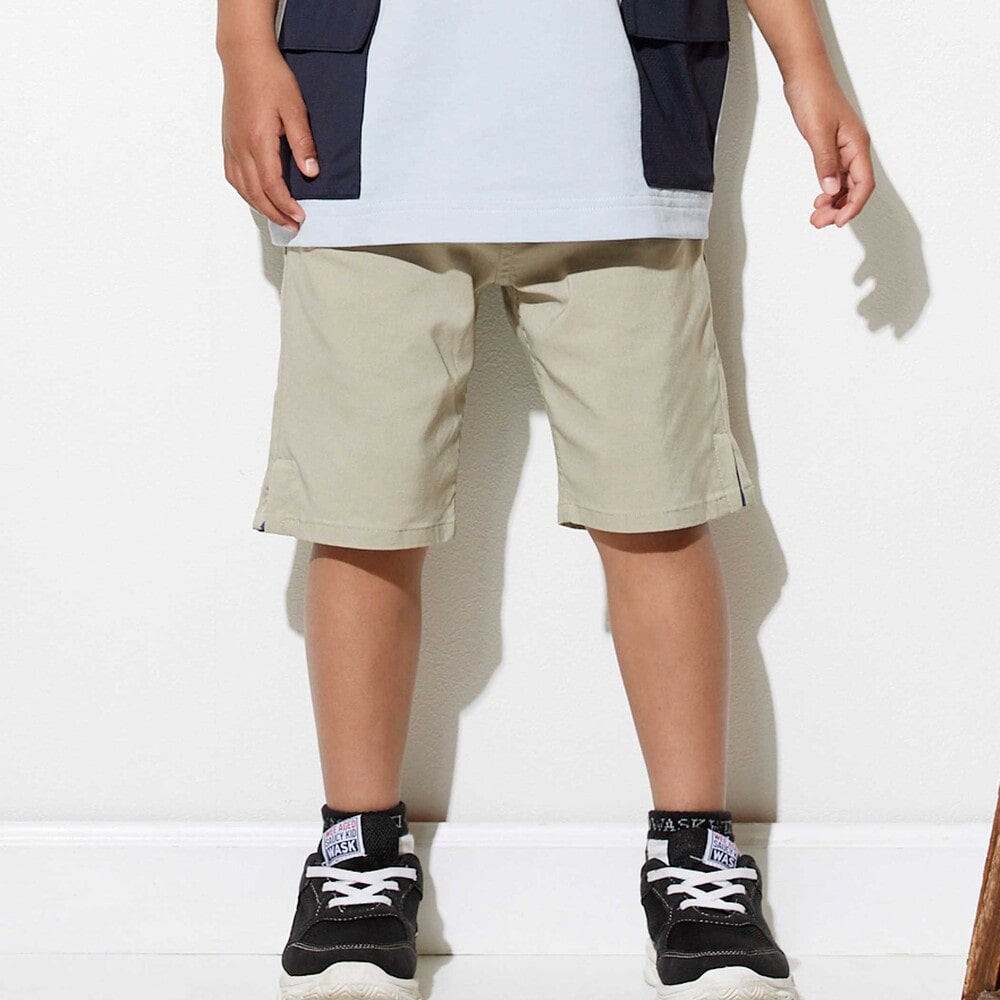 5分丈 配色スリットパンツ(110~160cm) ベージュ 110cm