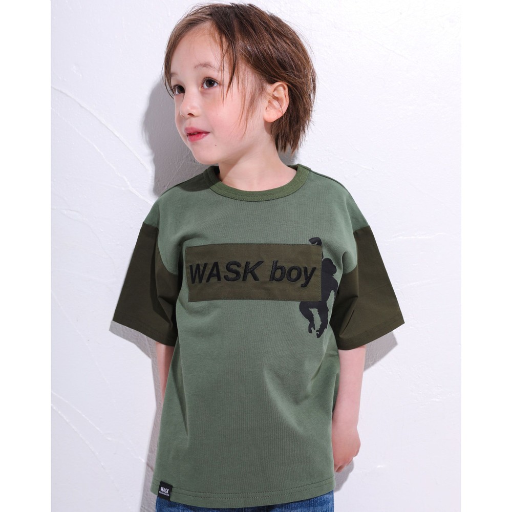 袖切り替え ロゴプリント ビッグ 半袖 Tシャツ (100~160cm)(100cm グリーン): トップス-子供服べべの公式通販サイト 「BEBE  MALL」