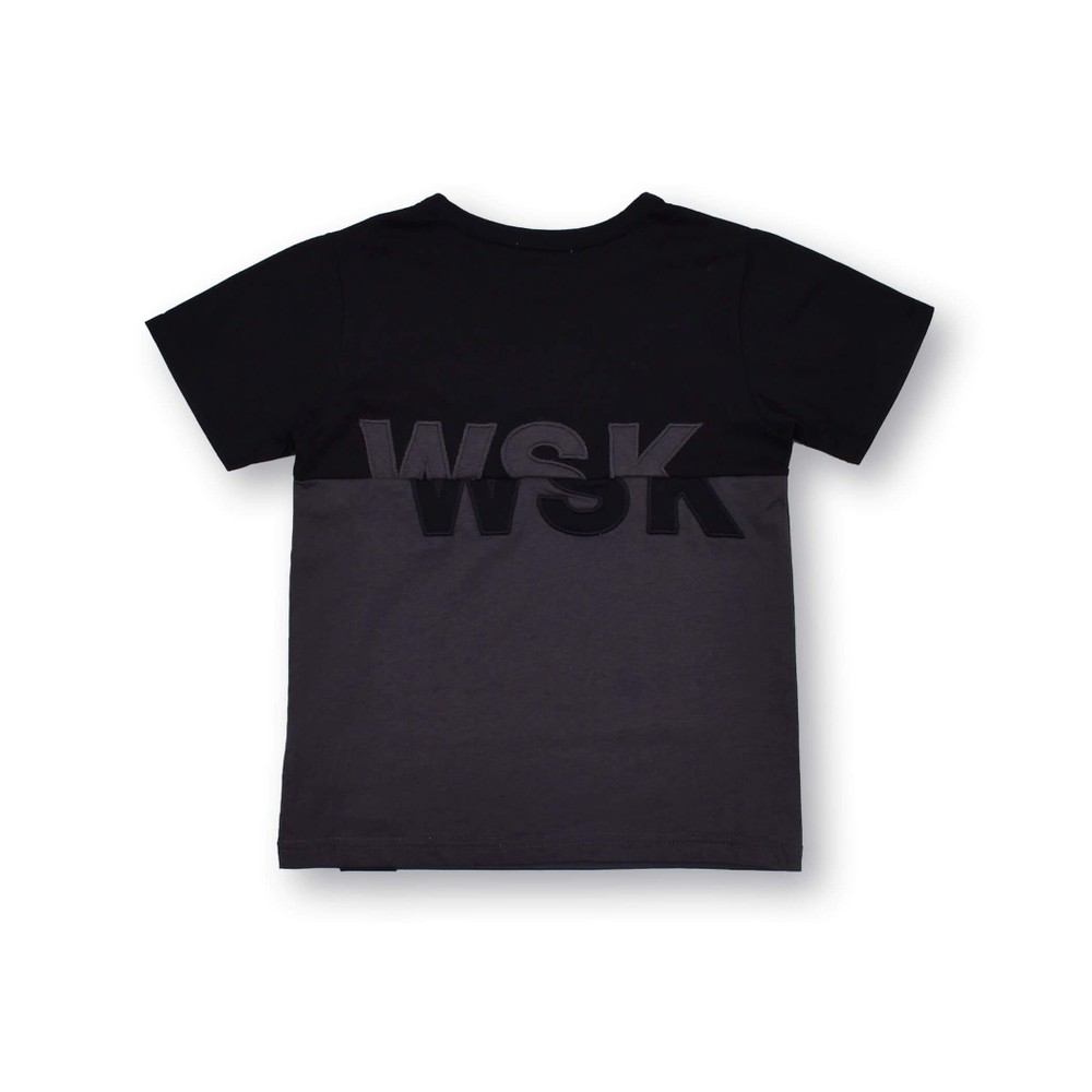 ロゴ 切り替え バイカラー 天竺 半袖 Tシャツ (100~160cm) ベージュ 100cm