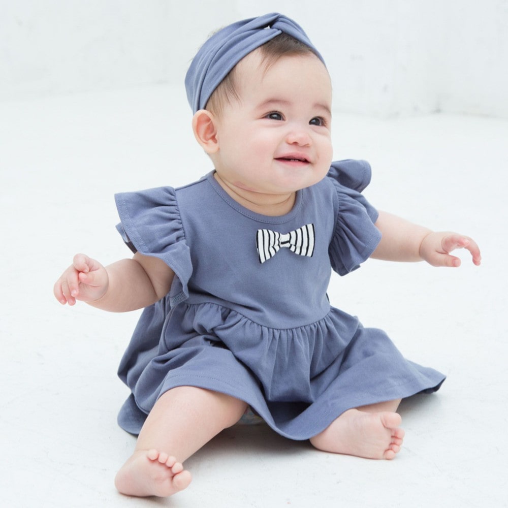 リボンフリルワンピース 70cm 90cm 70cm ブラック系 新生児 ベビー 子供服べべの公式通販サイト Bebe Mall