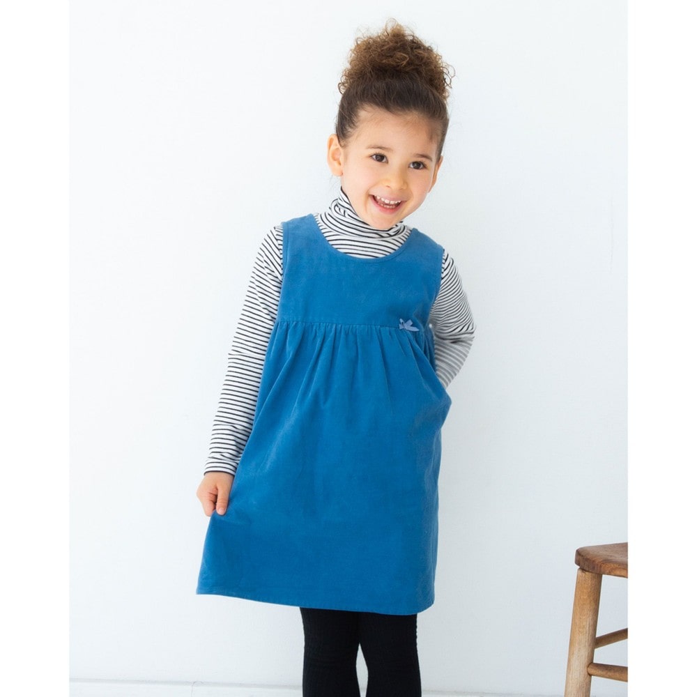 Bebe べべ Bebe Mall Official Online Storeコーデュロイ カジュアル シンプル 無地 ワンピース ジャンパースカート 100cm 110cm 100cm ブルー ワンピース ベベ モール オフィシャルオンラインストア