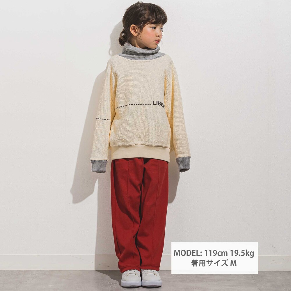 トビウラケニット切り替えトレーナー 親子お揃い(110~140cm) オフホワイト M(110~125cm)