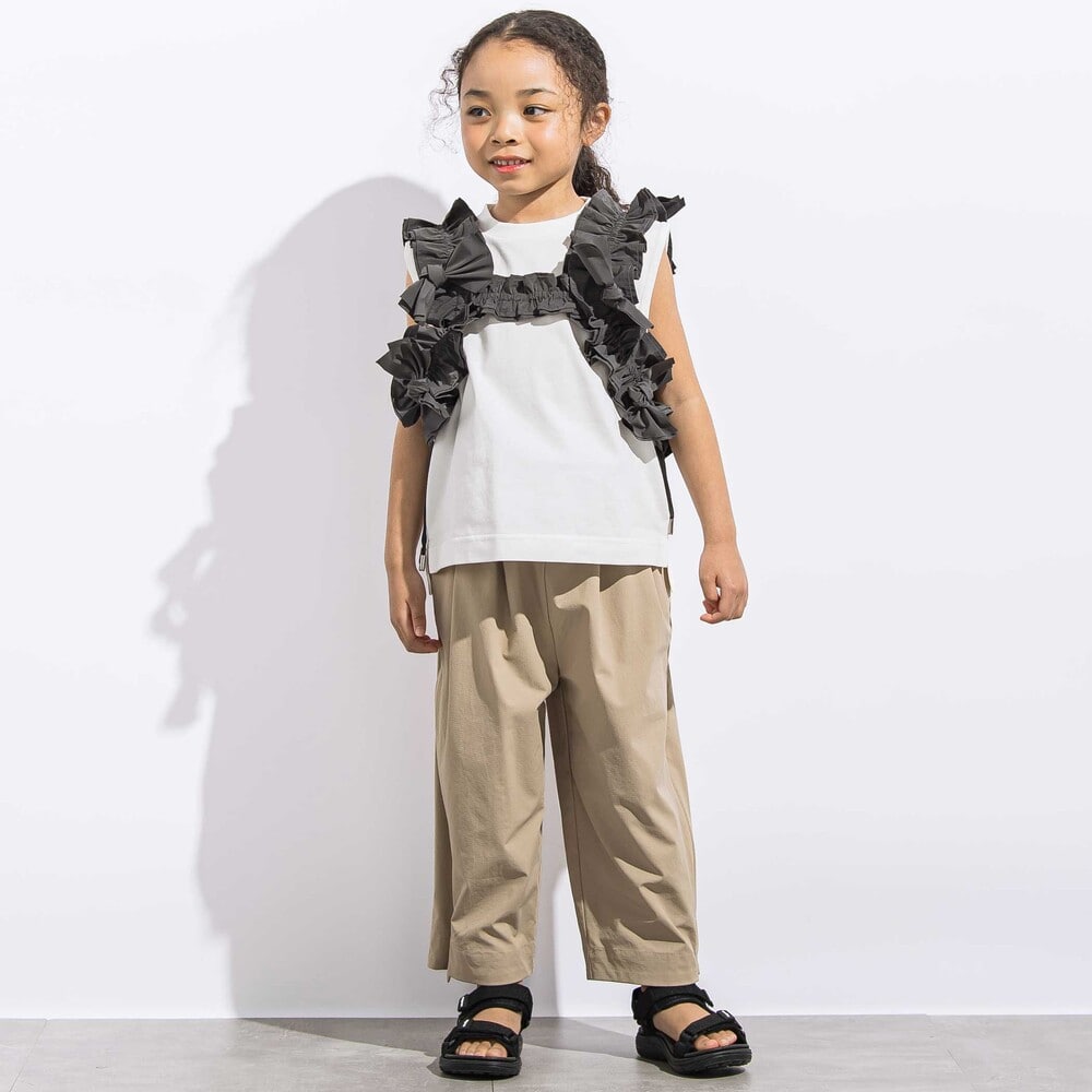 ヘビーオンスステッチノースリーブプルオーバー親子お揃い(110~140cm) ホワイト M(110~125cm)