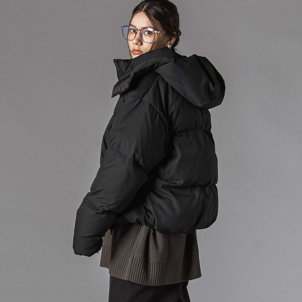 リモンタポリエステルツイルボリュームダウンジャケット大人親子お揃い(145~175cm) ブラック M(145-160cm)